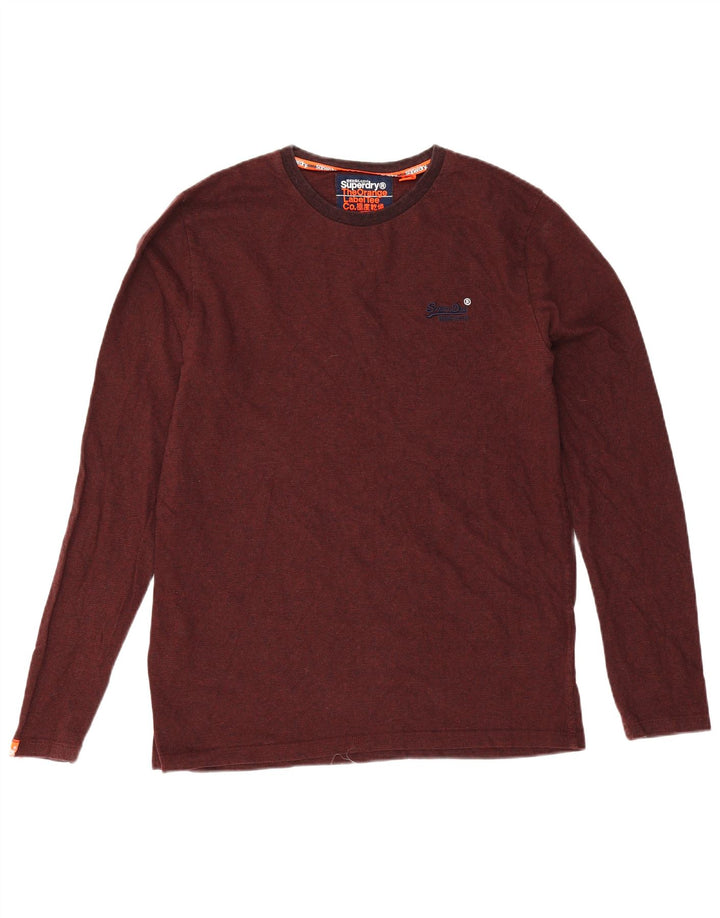 Superdry muška majica dugih rukava, veliki bordo pamuk