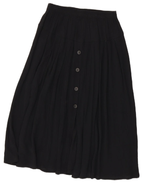 Vintage ženska suknja A-kroja velika W32 crna viskoza