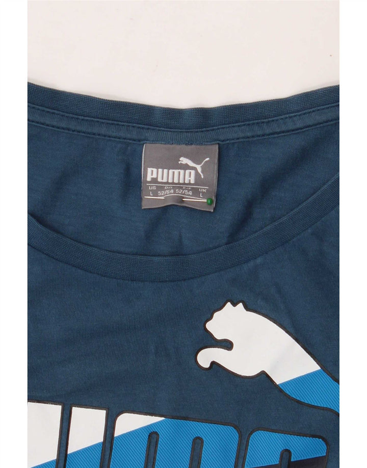 Puma muška velika plava majica s grafičkim motivima
