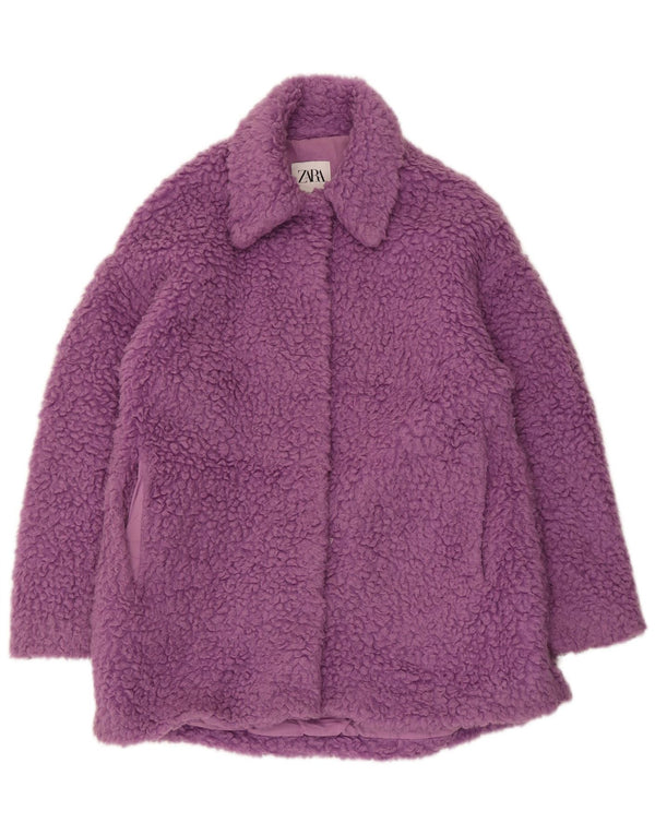 Preveliki kaput Zara Teddy Bear UK 6 XS Ljubičasti akril