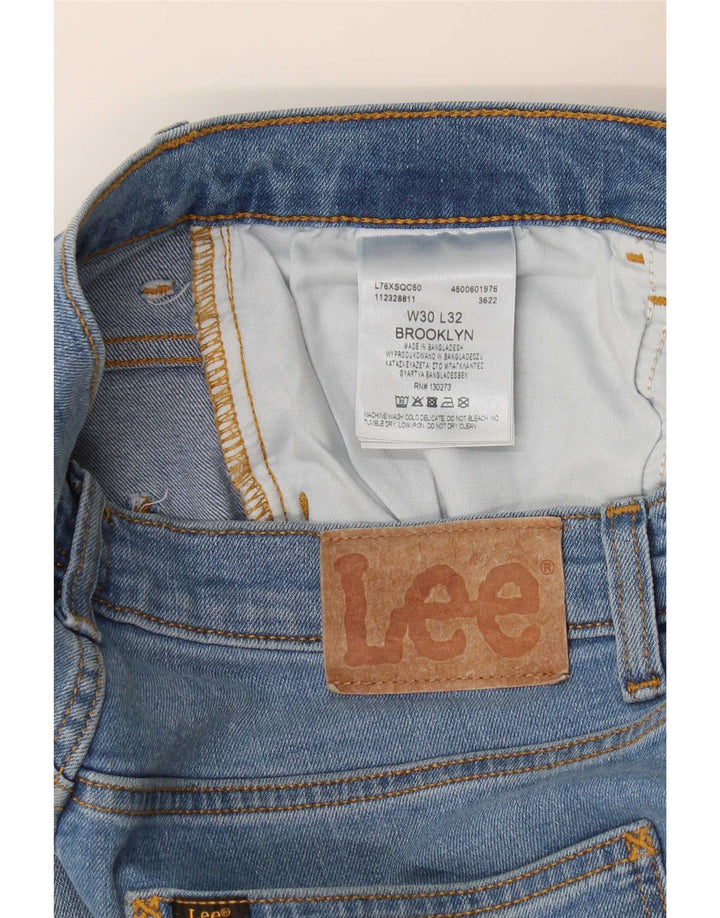 Lee Mens Brooklyn Straight Jeans W30 L32 Plavi pamuk
