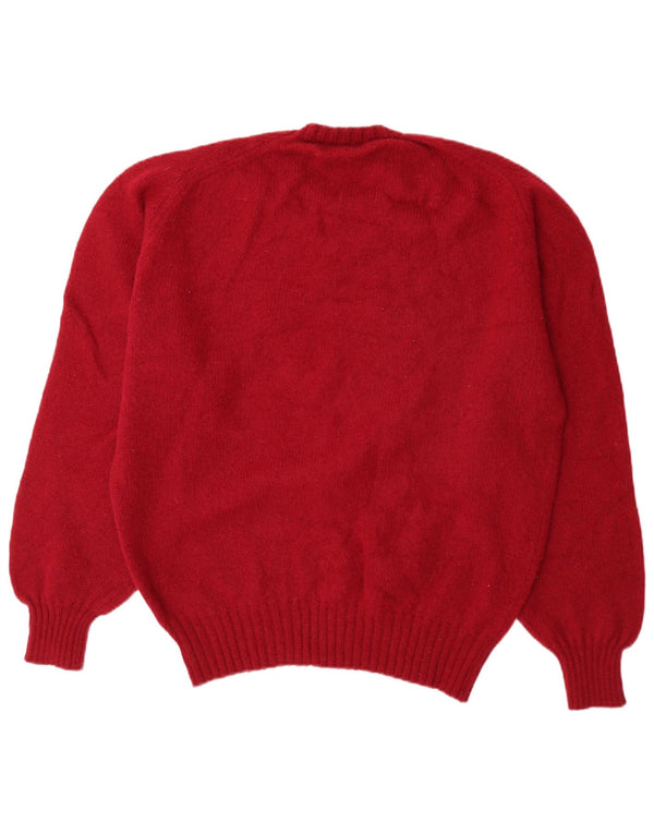 Vintage muški džemper s okruglim izrezom UK 46 XL, crvena nova vuna