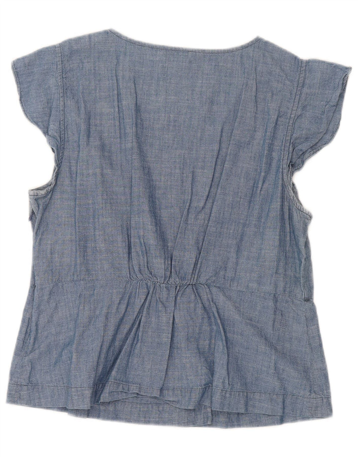 J. CREW Ženski gornji dio bluze UK 14 Large Blue Cotton