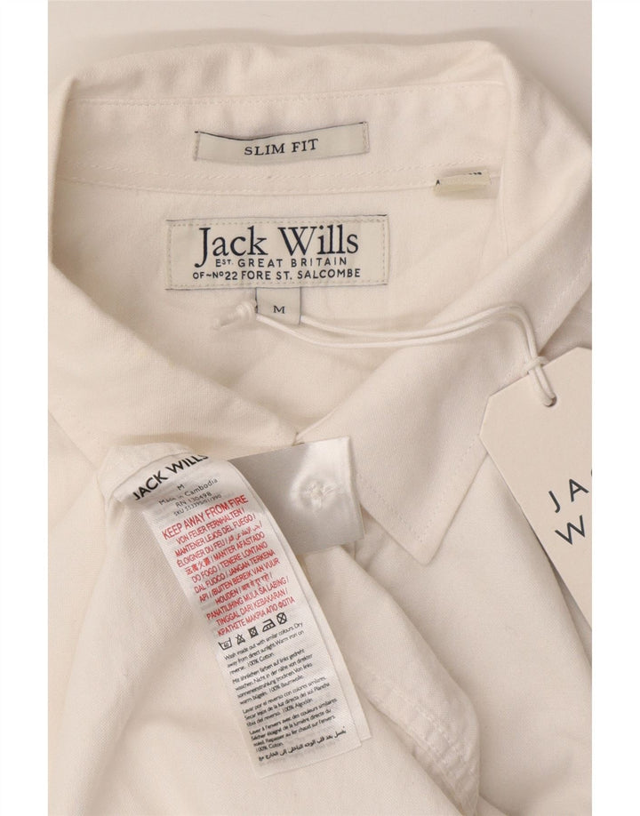 Jack Wills, muška uska košulja kratkih rukava, srednji bijeli pamuk
