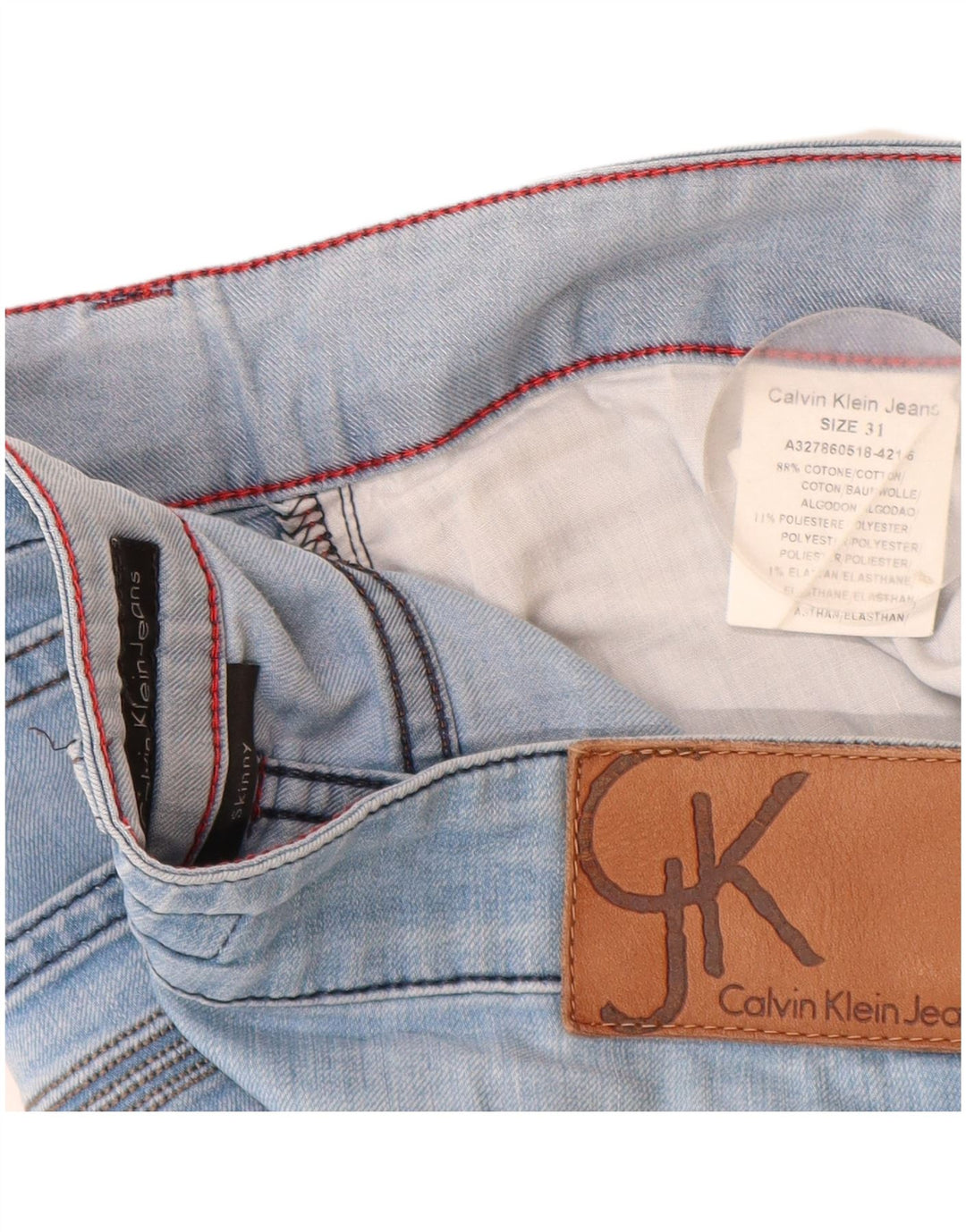 Calvin Klein Ženske uske traperice W34 L32 Plavi pamuk