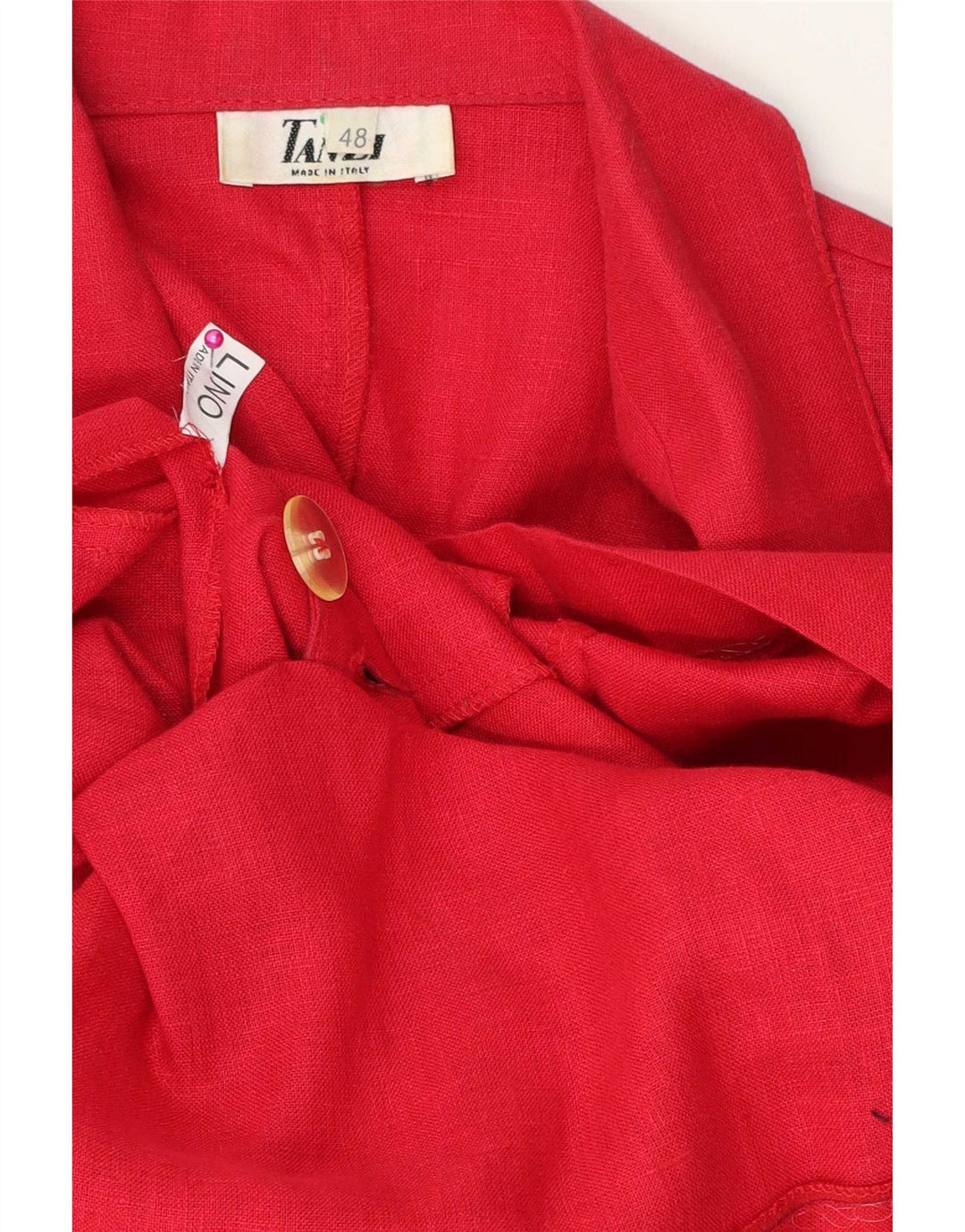Vintage ženska jakna sako s dvostrukim kopčanjem kratkih rukava IT 48 XL crvena