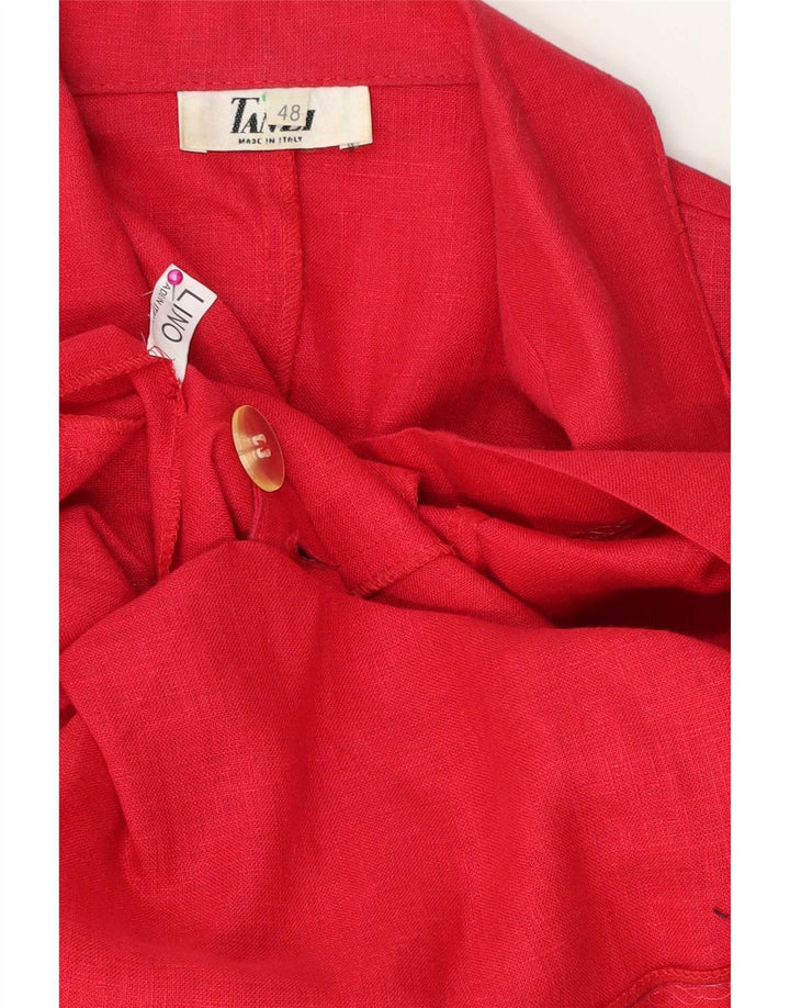 Vintage ženska jakna sako s dvostrukim kopčanjem kratkih rukava IT 48 XL crvena