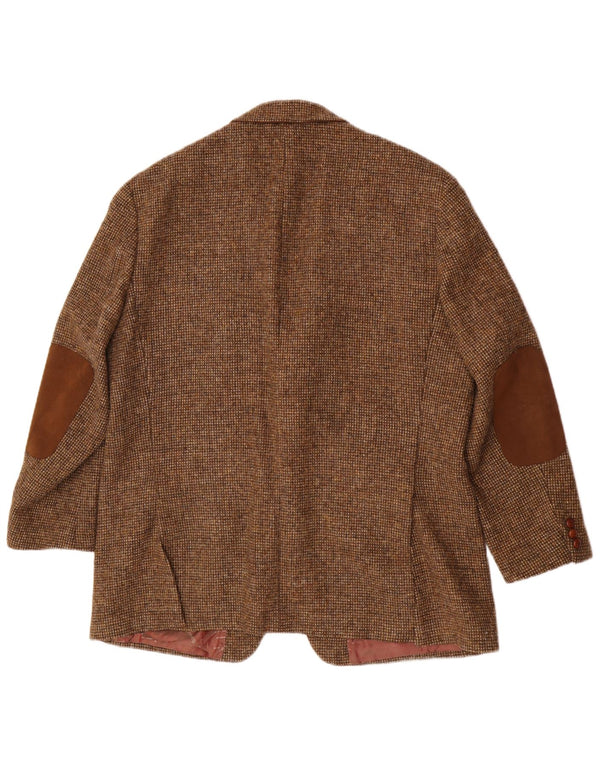 Harris Tweed Muški sako sa 2 gumba UK 46 3XL Smeđa djevičanska vuna