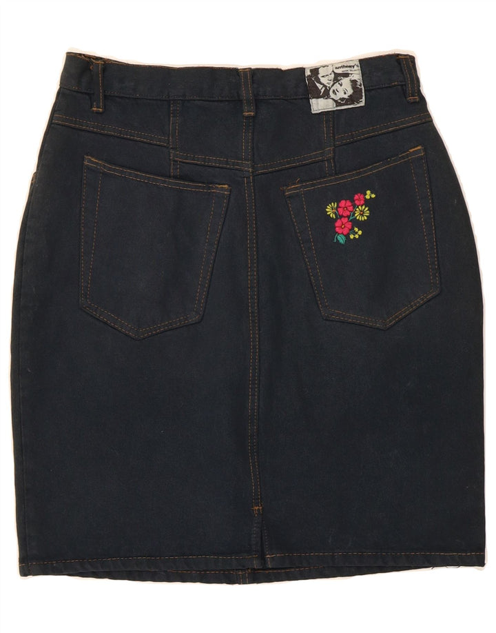 VINTAGE Womens Denim Skirt W28 Medium  Navy Blue Vintage Vintage and Second-Hand Vintage from Messina Hembry 