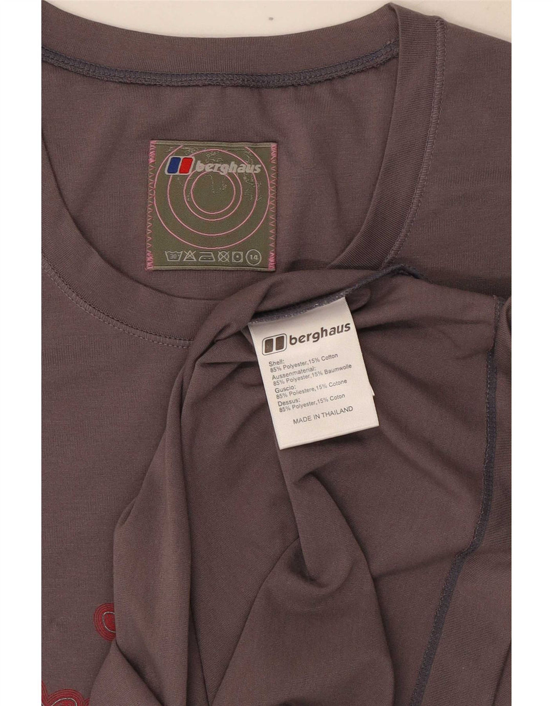 Berghaus ženska majica kratkih rukava s grafičkim motivima UK 14 srednje sivi poliester