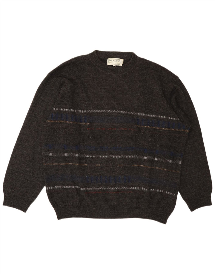 BEXLEYS muški džemper s okruglim izrezom XL sivi prugasti poliakril