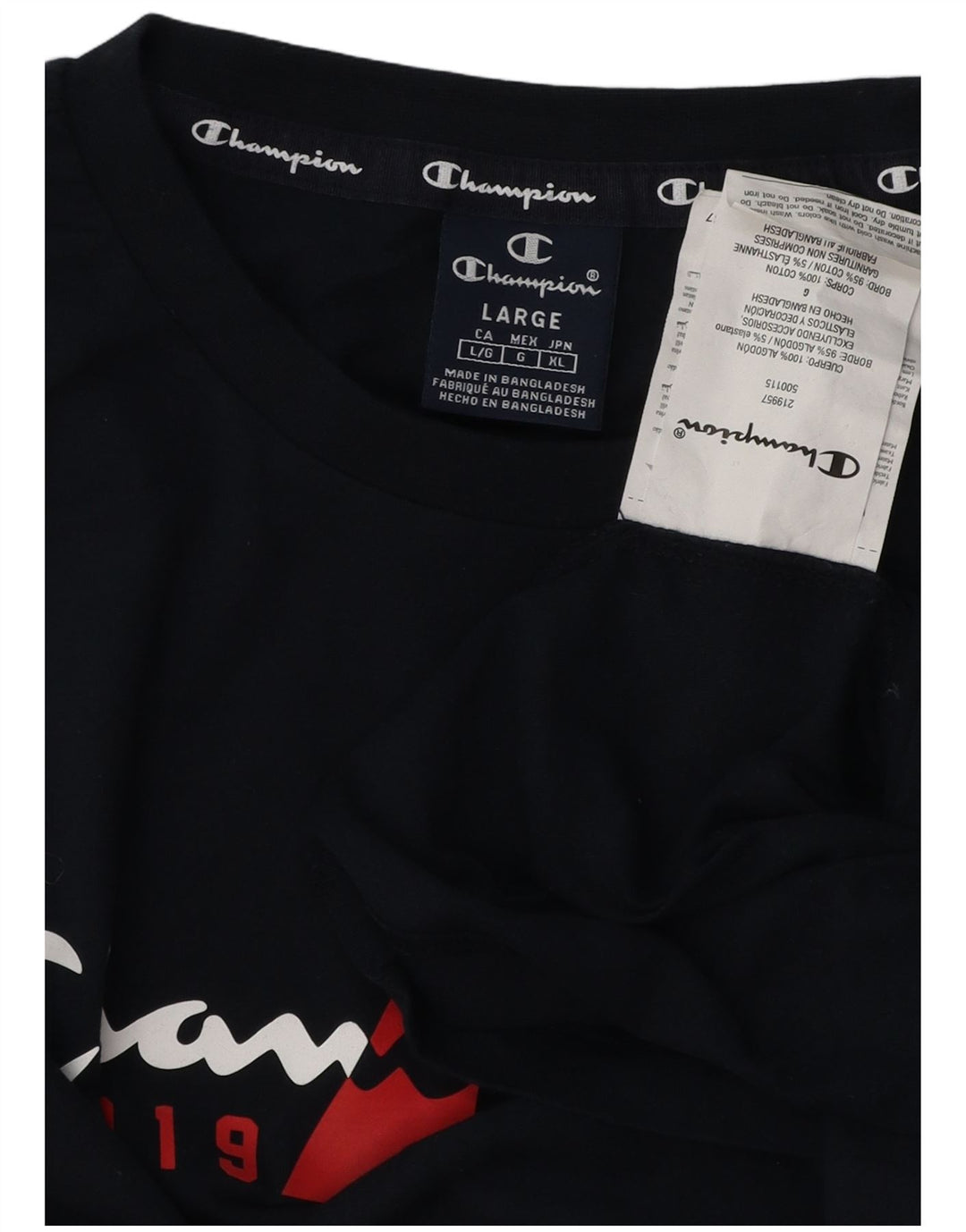 CHAMPION Muška majica dugih rukava s grafikama, veliki tamnoplavi pamuk