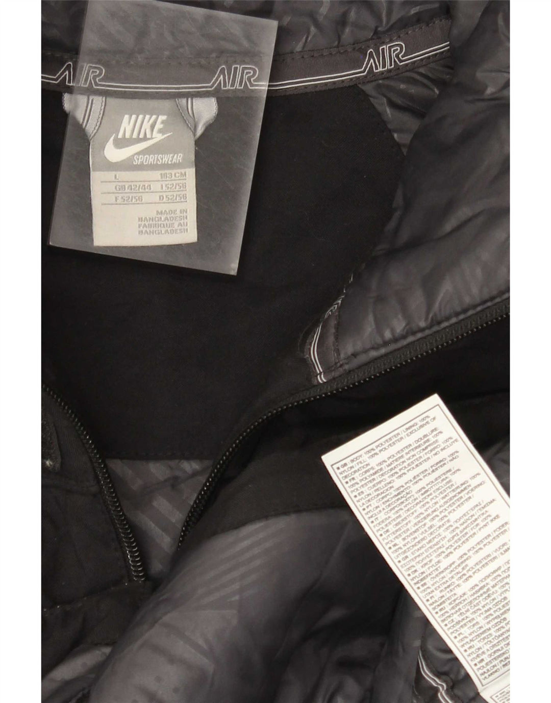 Nike muška grafička podstavljena jakna s kapuljačom UK 42/44 veliki crni poliester