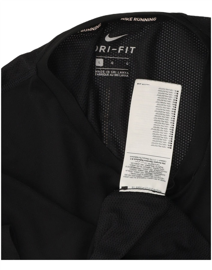 Nike Dri Fit majica kratkih rukava, veliki crni poliester