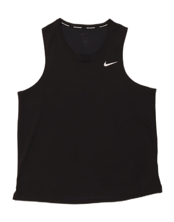 Nike Ženski Dri Fit Vest Top UK 16 Veliki crni poliester