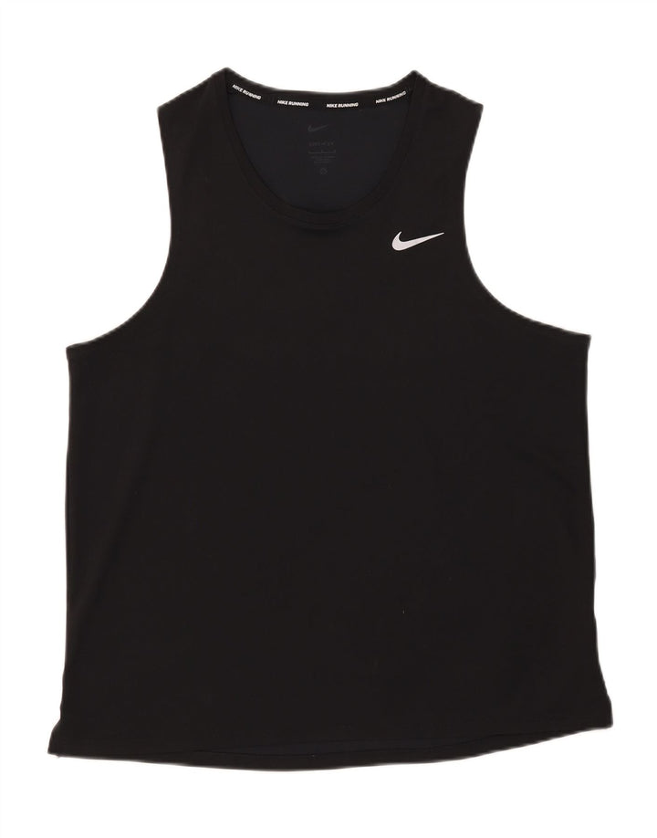 Nike Ženski Dri Fit Vest Top UK 16 Veliki crni poliester
