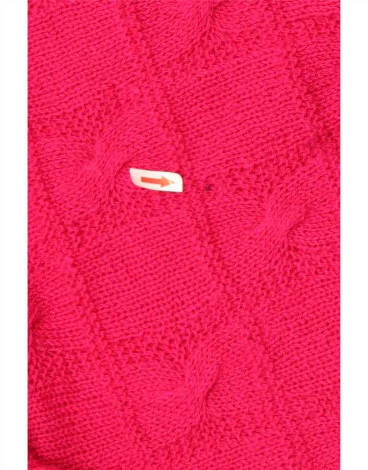 Vintage ženski džemper s okruglim izrezom UK 16 Veliki ružičasti