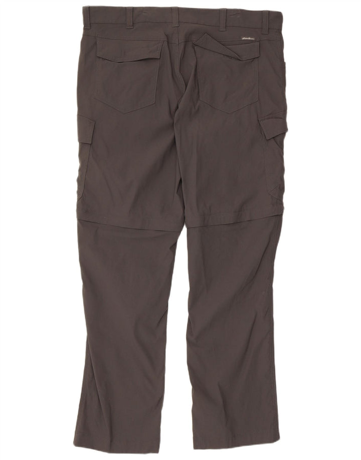 EDDIE BAUER Muške ravne kargo hlače W36 L32 sivi najlon