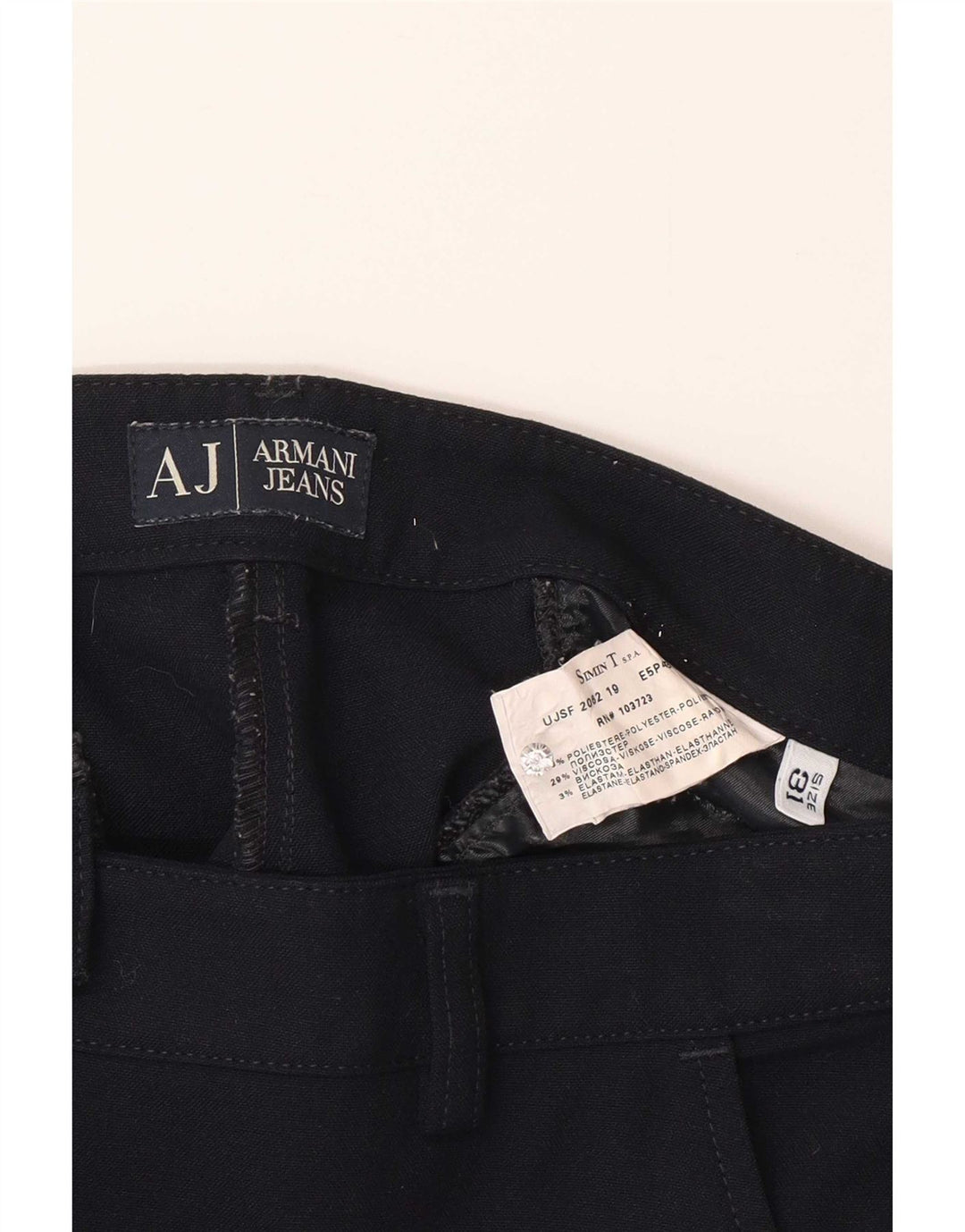 Armani ženske ravne chino hlače W31 L31 tamnoplavi poliester