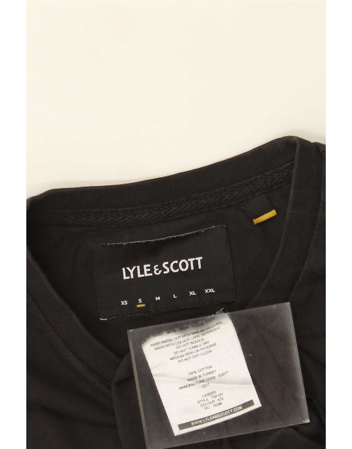 Lyle & Scott muška majica dugih rukava mala crna pamučna