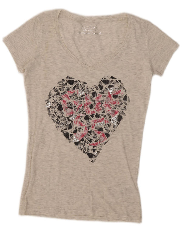 Guess Ženska majica s grafičkim motivima UK 8 Small Grey Flected