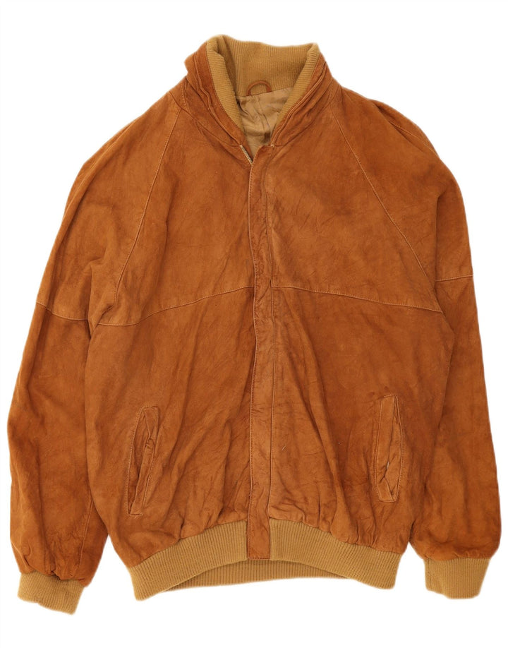 Vintage muška bomber jakna od brušene kože UK 36 Mala smeđa kožna