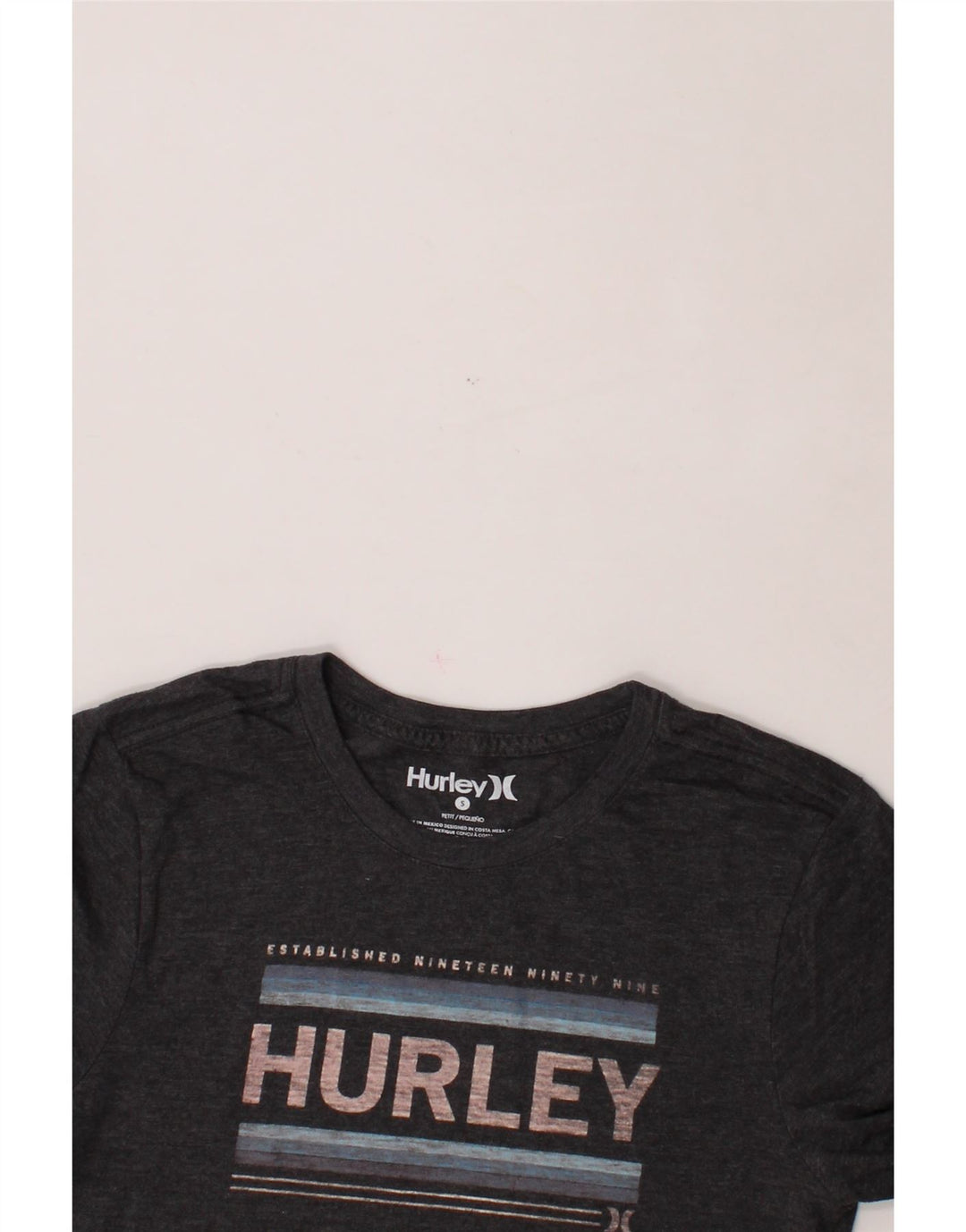HURLEY Mens Graphic T-Shirt Top Small Grey Cotton Vintage Hurley and Second-Hand Hurley from Messina Hembry 
