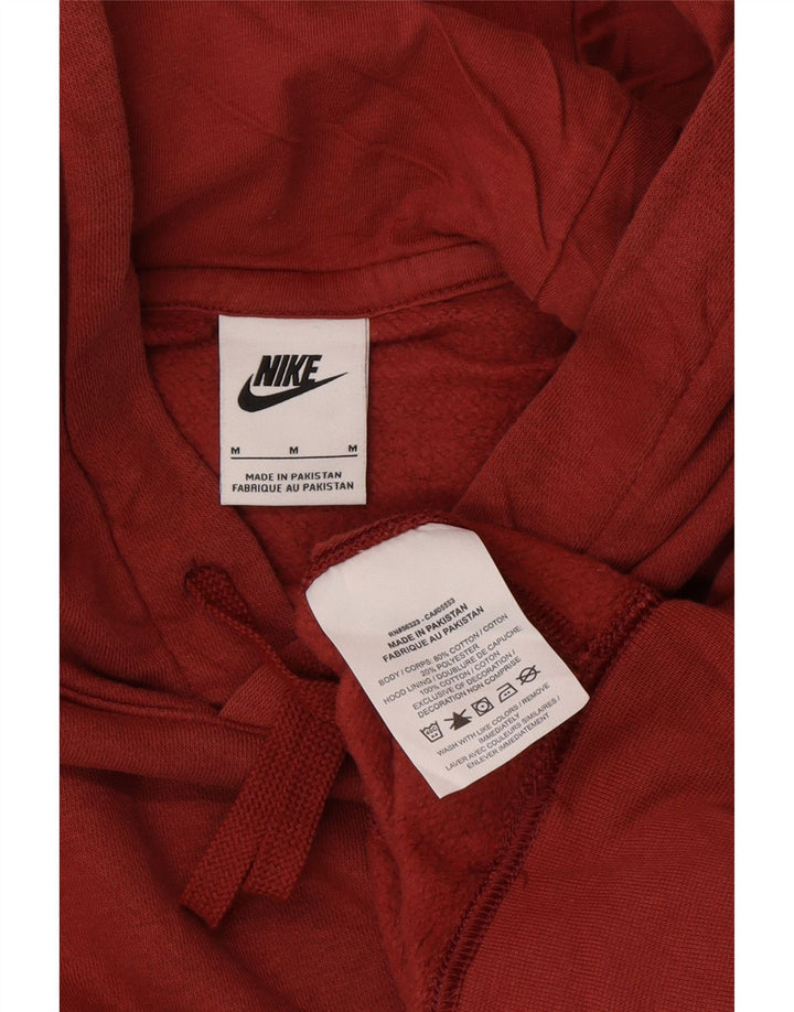 NIKE Mens Hoodie Jumper Medium Red Cotton