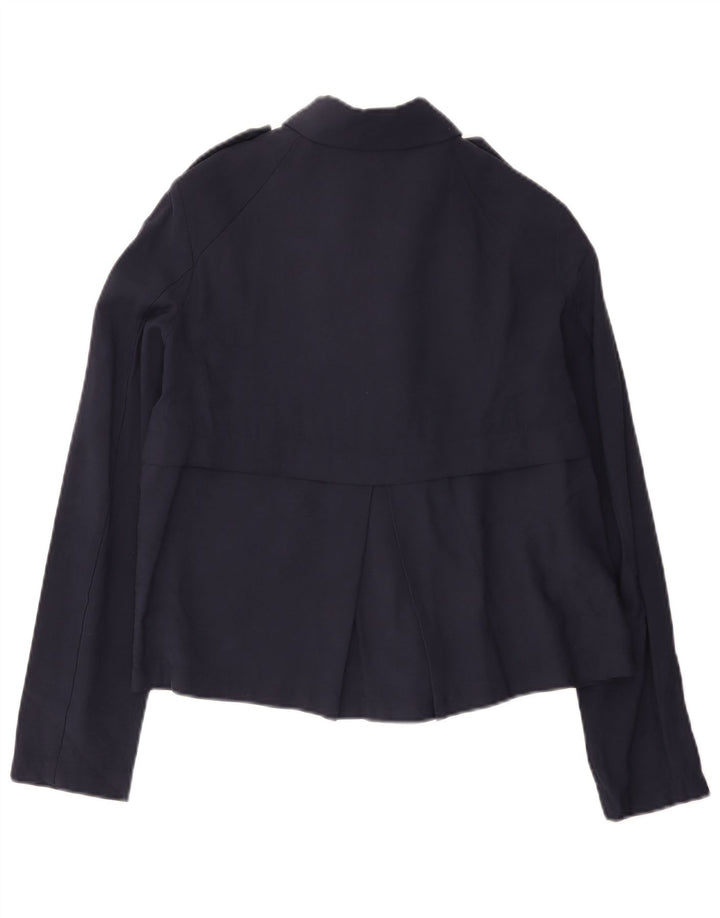 Zara ženska bomber jakna UK 10 Mala tamnoplava viskoza