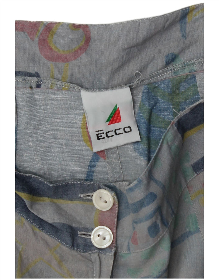 Ecco ženske ležerne kratke hlače visokog struka W30 srednje plave geometrije