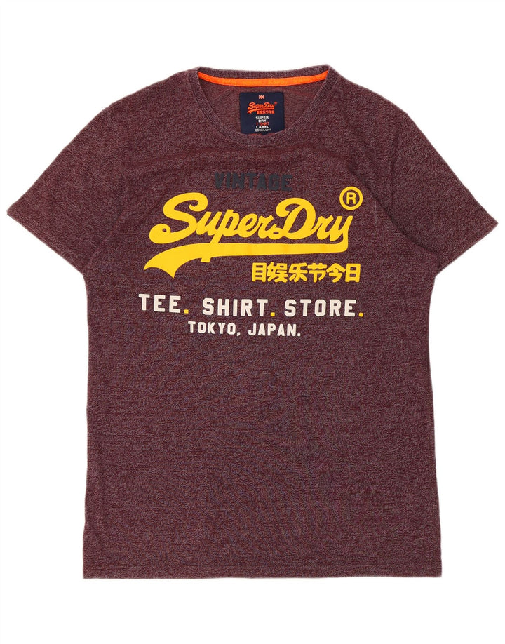 SUPERDRY muška majica kratkih rukava s grafičkim motivima, veliki pamuk s bordo prugama
