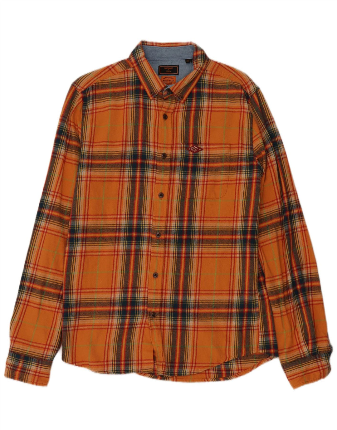 Superdry muška flanelska košulja Srednje narančasto karirani pamuk