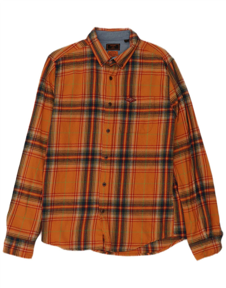 Superdry muška flanelska košulja Srednje narančasto karirani pamuk