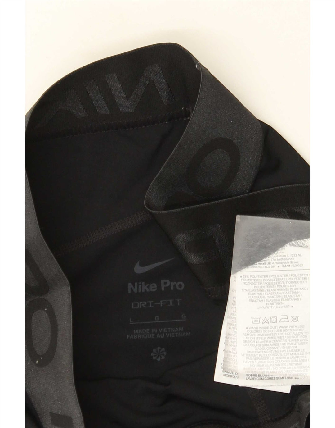 Nike Ženske Dri Fit Graphic Leggings UK 14 Veliki crni poliester