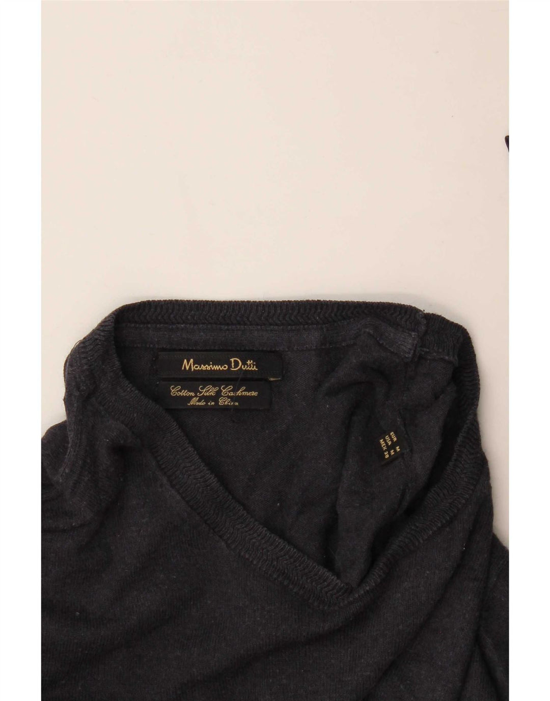 Massimo Dutti ženski džemper s okruglim izrezom Srednji tamnoplavi pamuk