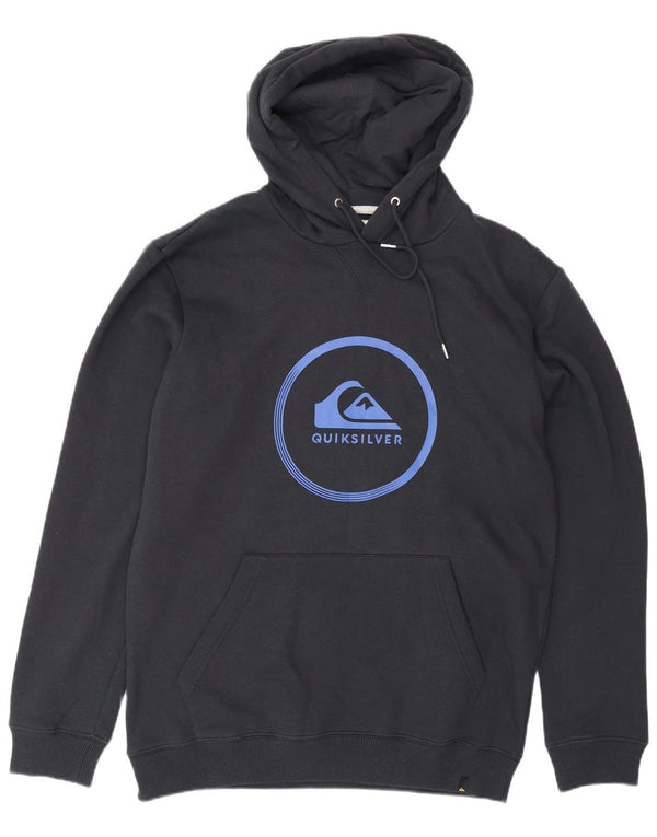 Quiksilver muška majica s kapuljačom s kapuljačom, veliki tamnoplavi pamuk