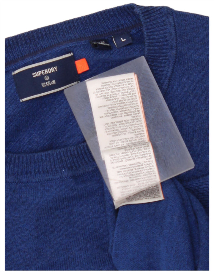 SUPERDRY muški pulover s okruglim izrezom Veliki plavi pamuk