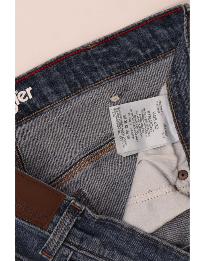 Wrangler muške ravne traperice W35 L32 plavi pamuk
