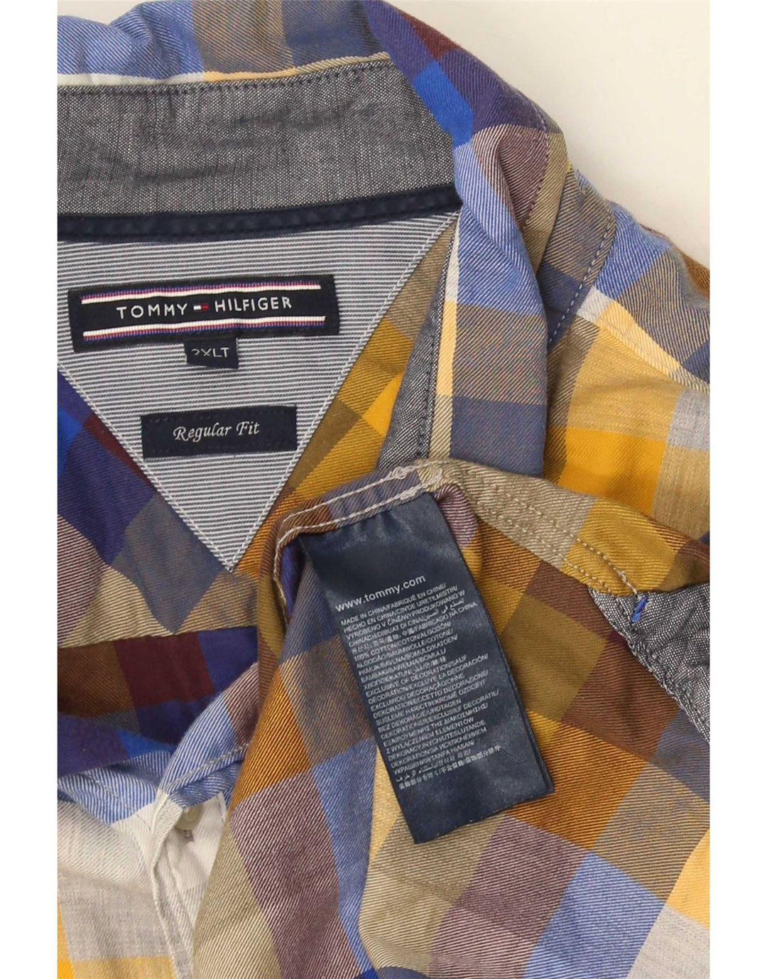 Tommy Hilfiger visoka muška košulja standardnog kroja 2XL šareni karirani pamuk