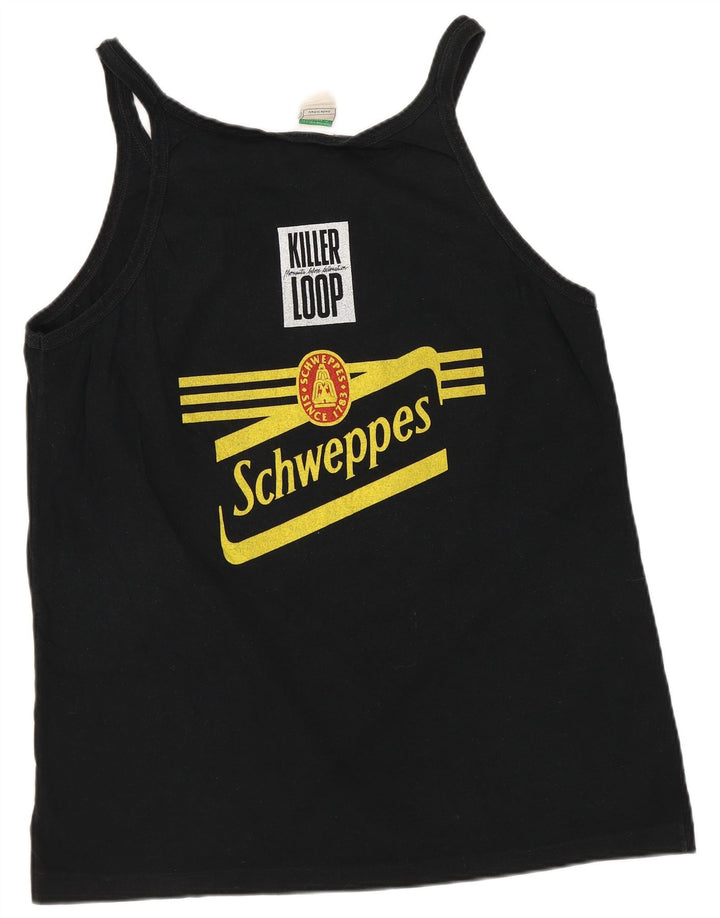 Benetton ženski grafički prsluk UK 18 XL crni pamuk