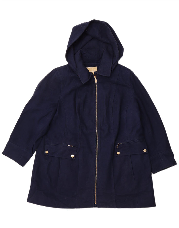 MICHAEL KORS ženski kaput s kapuljačom UK 18 XL tamnoplava vuna