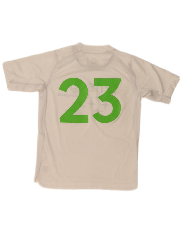 Nike Boys Dri Fit Graphic T-Shirt Top 12-13 Years Large White Poliester