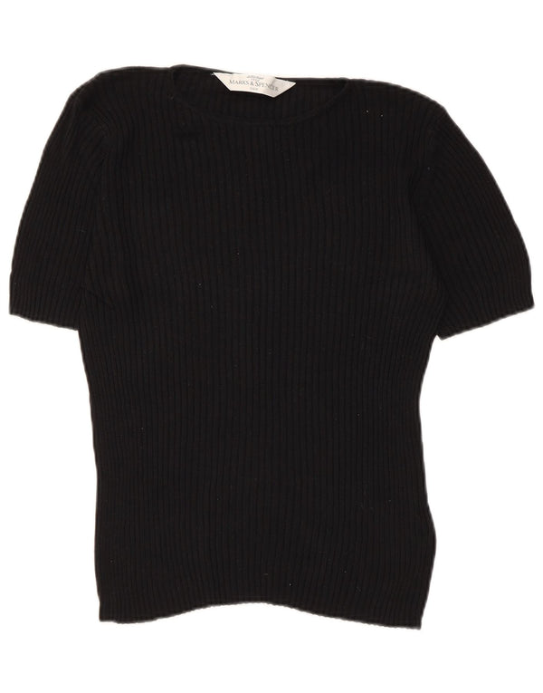 Top ženske bluze Marks & Spencer UK 12 srednje crne svile