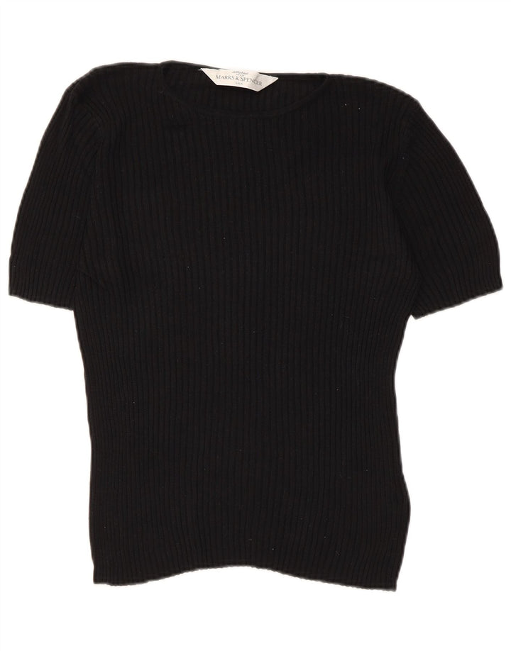 Top ženske bluze Marks & Spencer UK 12 srednje crne svile