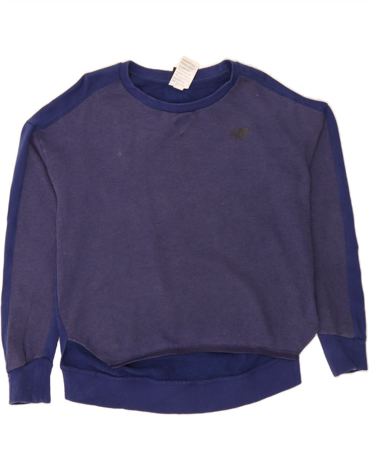 NEW BALANCE Womens Oversized Sweatshirt Jumper UK 14 Medium Navy Blue Vintage New Balance and Second-Hand New Balance from Messina Hembry 