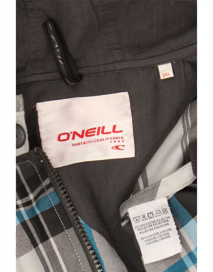 O'Neill muška bomber jakna s kapuljačom UK 44 2XL sivi karirani poliester