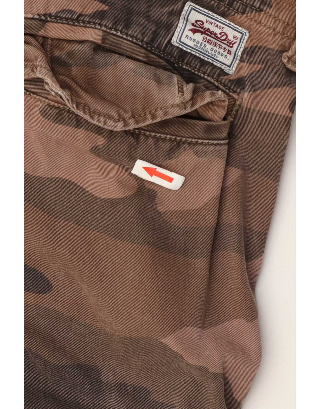Superdry muške kargo kratke hlače Large W36, smeđi kamuflažni pamuk