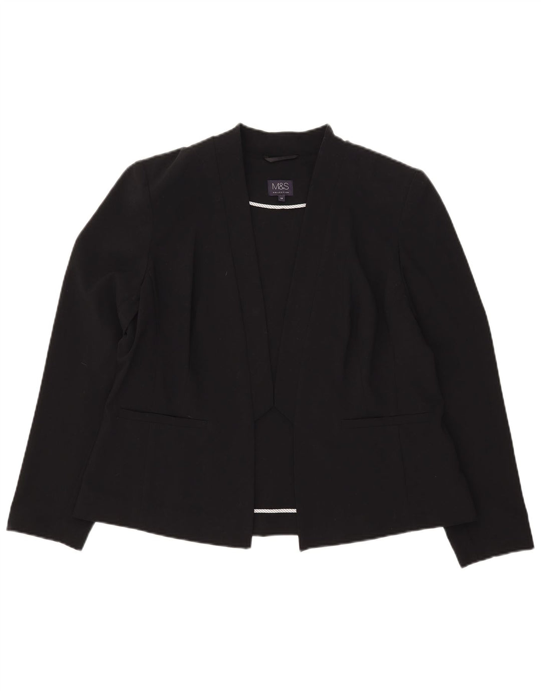 Marks & Spencer ženska jakna s otvorenim sakoom UK 18 XL crni poliester