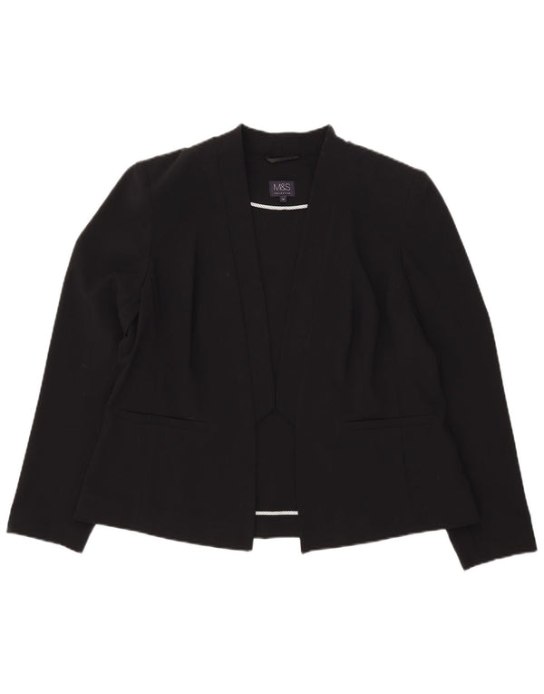 Marks & Spencer ženska jakna s otvorenim sakoom UK 18 XL crni poliester