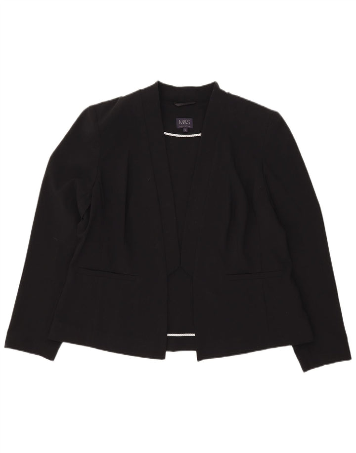 Marks & Spencer ženska jakna s otvorenim sakoom UK 18 XL crni poliester